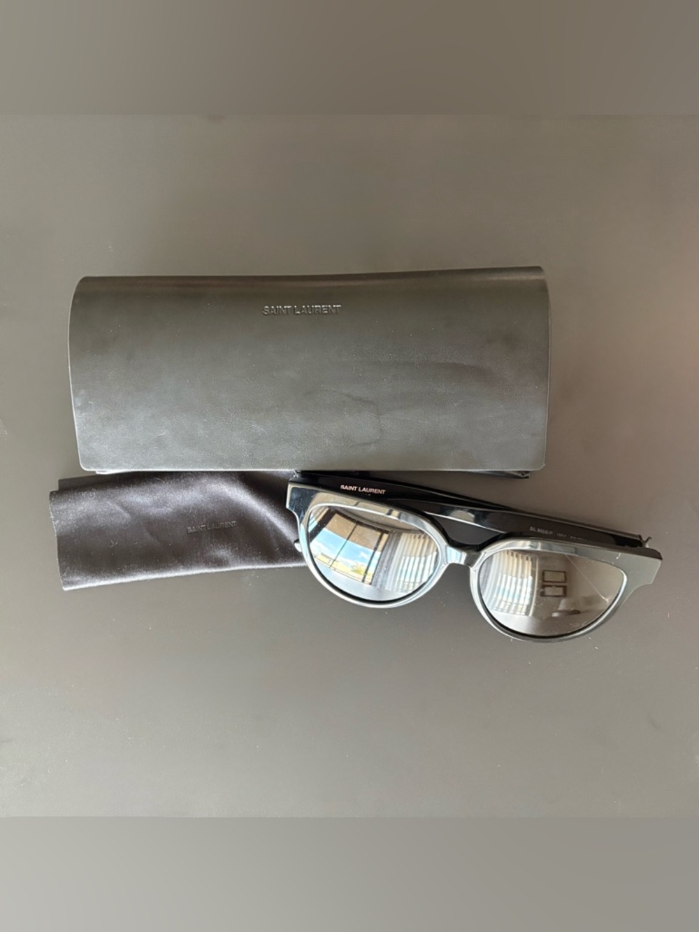 Saint Laurent 55mm Cat Eye Sunglasses with case, lens cloth, in box